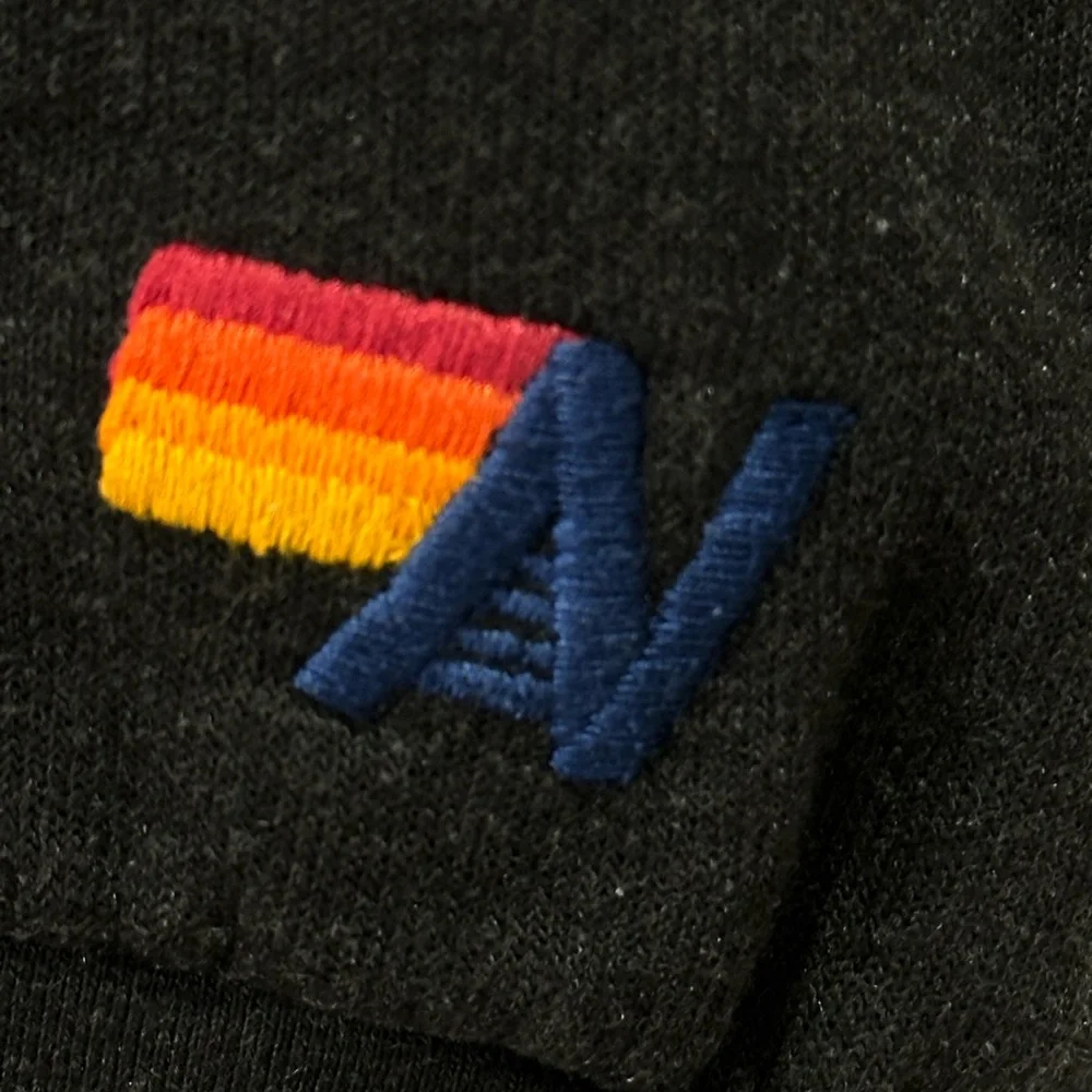 Aviator Nation Rainbow Stripe 6 Heather Gray Crewneck Sweatshirt Unisex Small - Picture 4 of 7